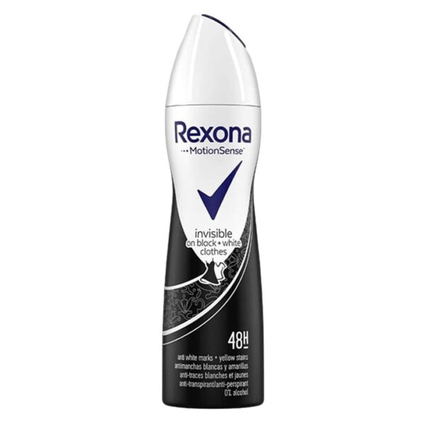 اسپری ضد تعریق رکسونا REXONA مدل invisible black white ایتالیایی حجم 200 میلی لیتر اورجینال