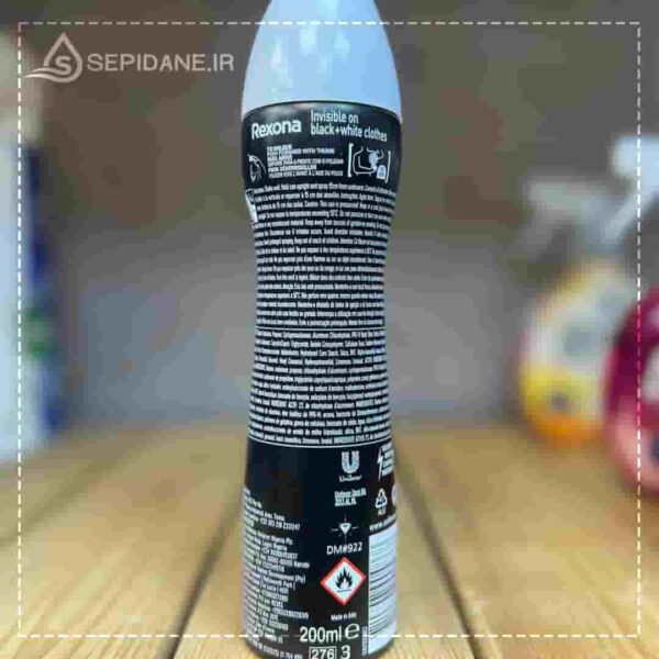 اسپری ضد تعریق رکسونا REXONA مدل invisible black white ایتالیایی حجم 200 میلی لیتر اورجینال - Image 3