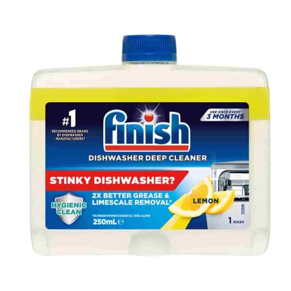 مایع جرم گیر ماشین ظرفشویی فینیش Finish اروپا با رایحه لیمو حجم 250 میلی لیتر اورجینال