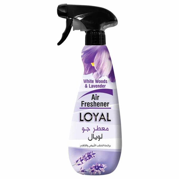 اسپری خوشبوکننده هوا لویال Loyal با رایحه اسطوخودوس و چوب سفید 450 میلی لیتر اورجینال