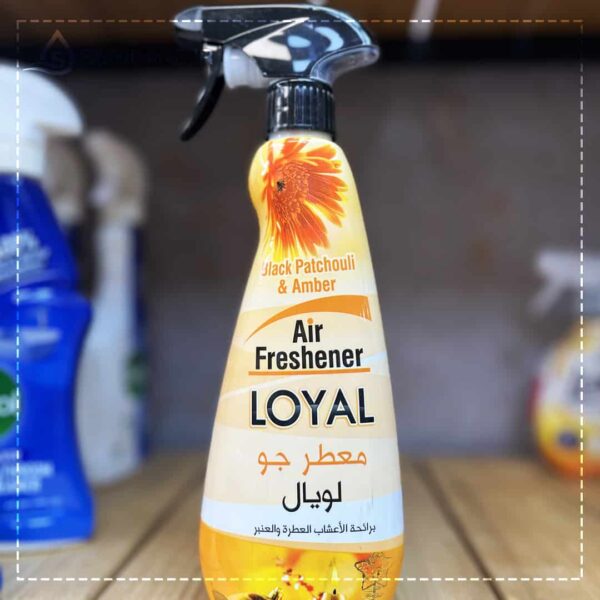 اسپری خوشبوکننده هوا لویال Loyal با رایحه کهربا و پچولی سیاه 450 میلی لیتر اورجینال - Image 2
