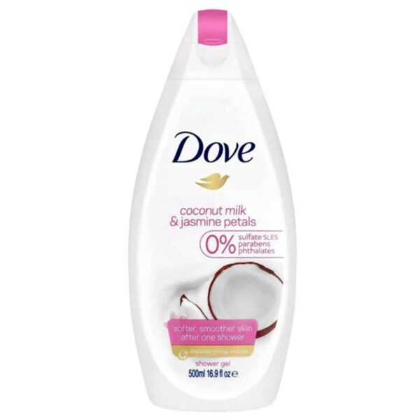 شامپو بدن کرمی داو Dove شیر نارگیل و گل یاس 500 میلی لیتر اورجینال