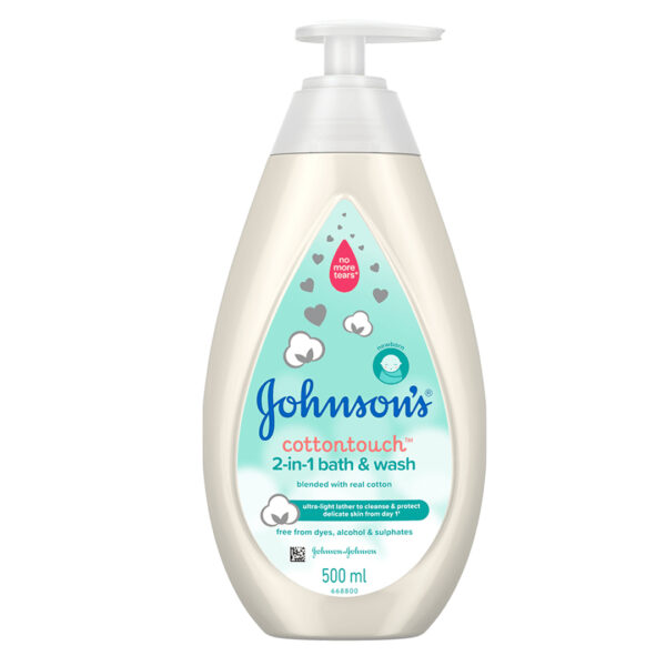 شامپو سر و بدن کودک جانسون Johnson مدل cottontouch حجم 500 میلی لیتر اورجینال