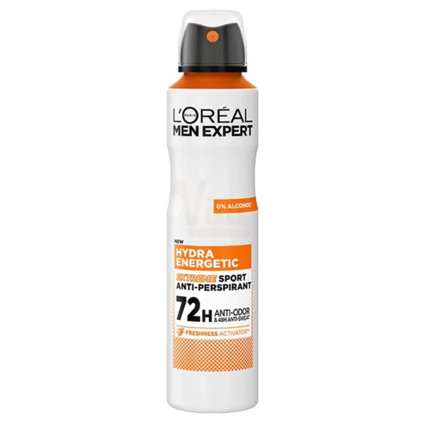 اسپری ضدتعریق لورآل مدل Loreal Hydra Energetic حجم 250 میلی لیتر اورجینال