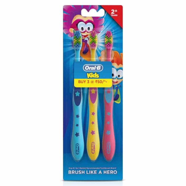 مسواک کودک اورال بی Oral-B با برس soft سه عددی اورجینال