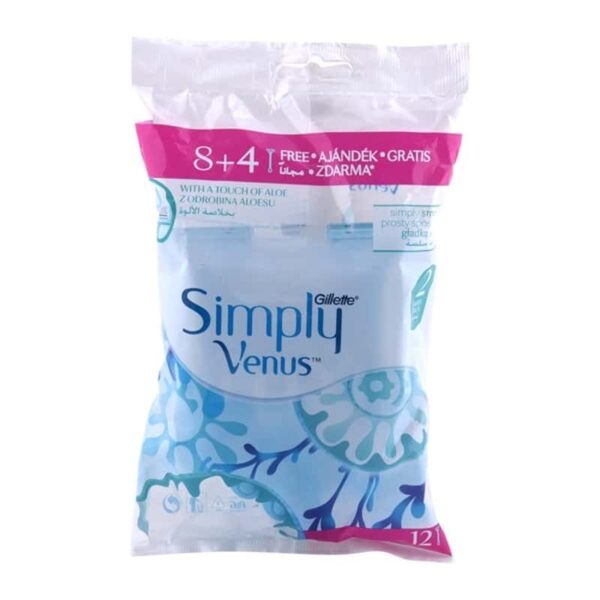 تیغ اصلاح ژیلت GILLETTE مدل Simply Venus بسته 12 عددی اورجینال